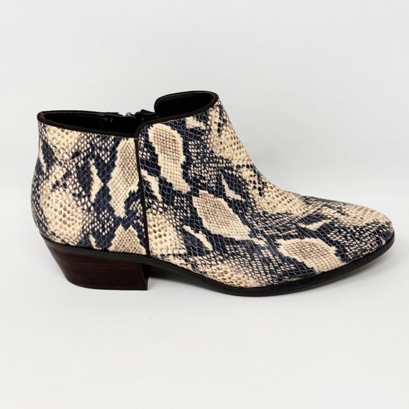 Sam Edelman Womens Reptile Print Faux Leather Side zip Bootie Size 10 - Picture 2 of 12